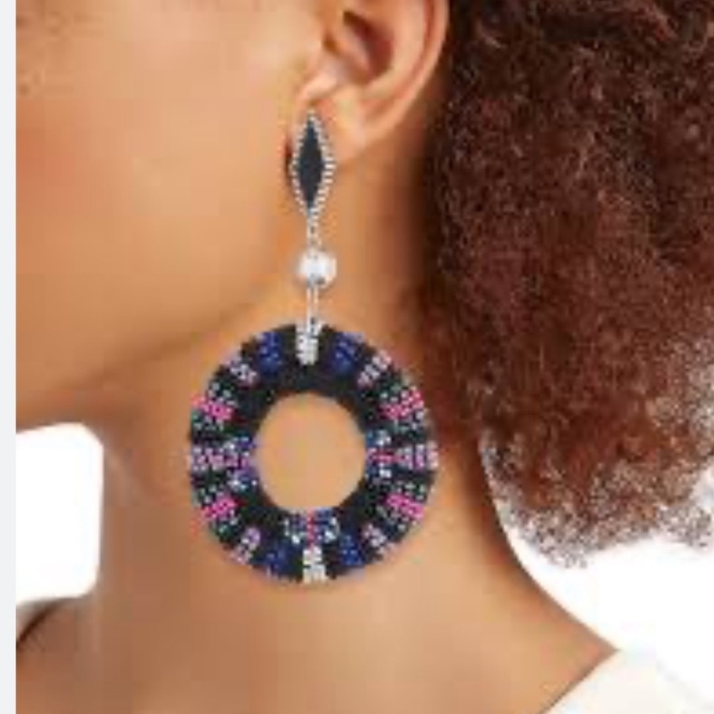 ISABEL MARANT Sora Glass Beaded Drop Hoop Earrings SOLD OUT